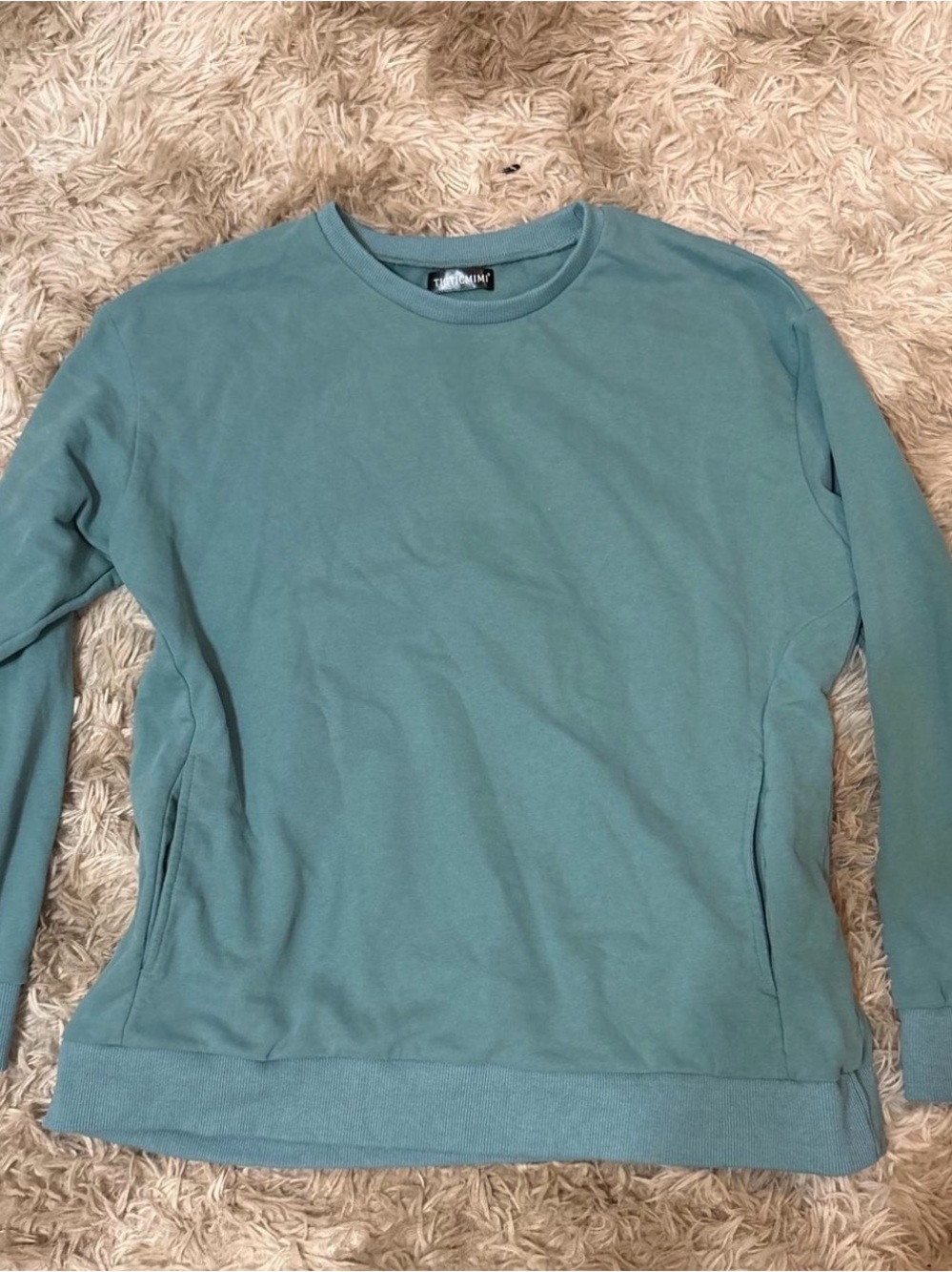 Amazon Light Teal Crewneck Sweatshirt with Front Pockets